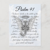 詩編91レターJエンジェルウィングスハローハガキ ポストカード (正面)