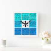 詩編91平方ウォールクロック スクエア壁時計 (ホーム)