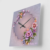 詩編91平方ウォールクロック スクエア壁時計 (傾斜)