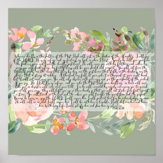 詩編91水彩画聖なる書物、 経典 ポスター (正面)