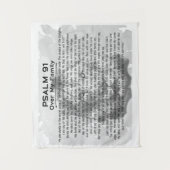 詩編91白黒ライオンの壁タペストリー タペストリー (正面)