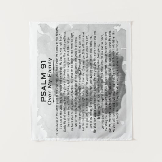 詩編91白黒ライオンの壁タペストリー タペストリー (正面)