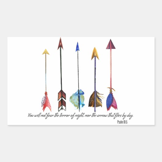 詩編91矢印 長方形シール (正面)