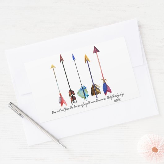 詩編91矢印 長方形シール (封筒)