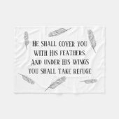 詩編91羽デザインクリスチャンフリースブランケット フリースブランケット (正面(横))