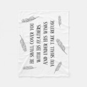 詩編91羽デザインクリスチャンフリースブランケット フリースブランケット (正面)