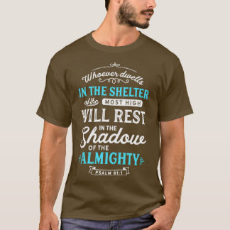 詩編91聖句引用文全能保護参照 Tシャツ