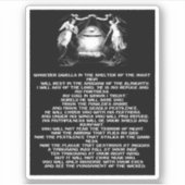 詩編91聖書引用文天使の宗教芸術 シール (正面)