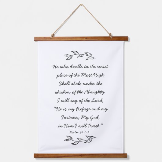 詩編91聖書植物学葉徒 吊り下げ型タペストリー (正面)