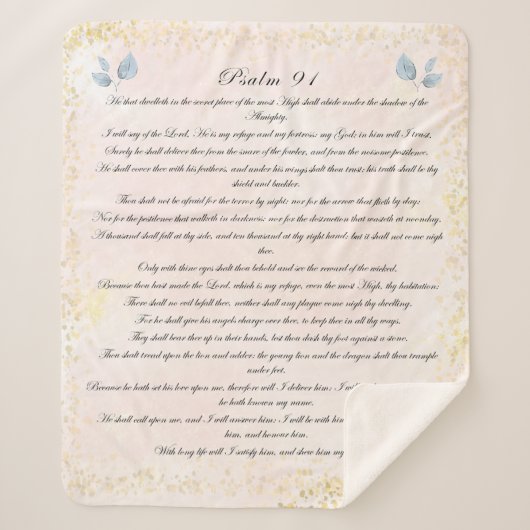 詩編91、聖なる書物、 経典&ユーカリ葉赤面、 シェルパブランケット (正面)