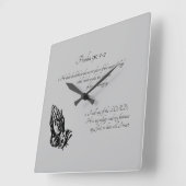 詩編91:1-2灰色 スクエア壁時計 (傾斜)