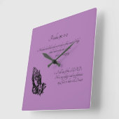 詩編91:1-2紫 スクエア壁時計 (傾斜)