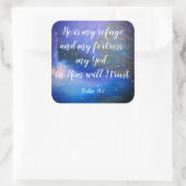 詩編91:2クリスチャン聖なる書物、 経典シール スクエアシール (バッグ)