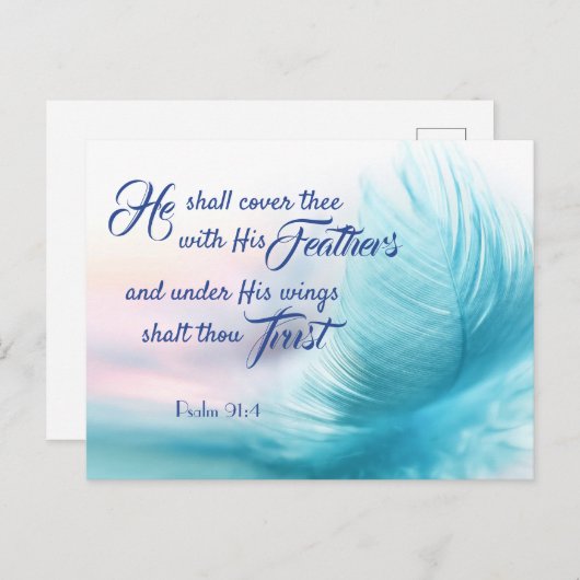 詩編91:4キングジェームス版はがき ポストカード (正面/裏面)