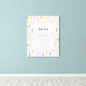 詩編91:4聖なる書物、 経典と羽デザインアートプリント キャンバスプリント (インサイチュ (ウッドフロア))