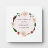 詩編9、すべての素晴らしい行いをフローラ フォトプラーク (正面)