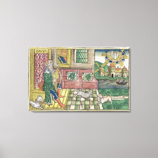詩編:デヴィッド王の日を示す遊前胸部 キャンバスプリント (正面)