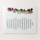 詩編、バラ白花、挑戦的パズル ジグソーパズル (横)