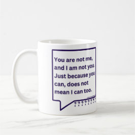 詩考え引用文「お前は俺じゃない」とマグカップ。 コーヒーマグカップ