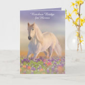 詩虹の橋のための馬悔やみや弔慰 カード (黄色い花)