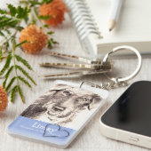 詩1とのハートのカスタムなペット記念のKeychain キーホルダー (正面右)