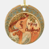 詩、クリスマスプレゼント セラミックオーナメント (正面)