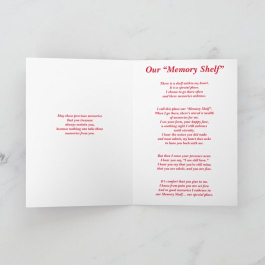 詩：ペットと折り畳みカードの特別な思い出 カード (内部)