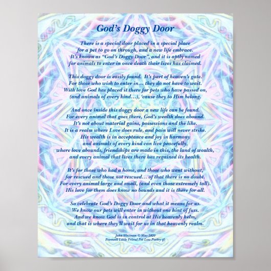 詩：ペットの思い出、ポスター（マット） ポスター (正面)