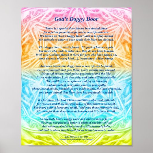 詩：ペットの思い出、ポスター（マット） ポスター (正面)