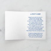 詩:ペットの損失のための心地よい; BYG,折り畳み カード (内部)