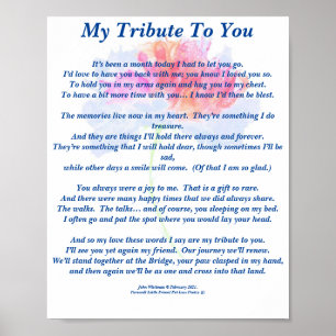 詩：ペットへの追悼 フルポスター マット仕上げ ポスター