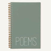 『詩』ミニマリスト・グリーン・ポエトリー・ジャーナル ノートブック (正面)