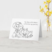 詩(メス猫)が付いているペット猫の悔やみや弔慰カード カード (黄色い花)