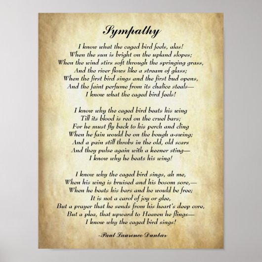 詩，悔やみや弔慰by Paul Laureence Dunbar Poster ポスター (正面)