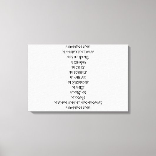 詩，母，愛，子，無条件，家族 キャンバスプリント (正面)