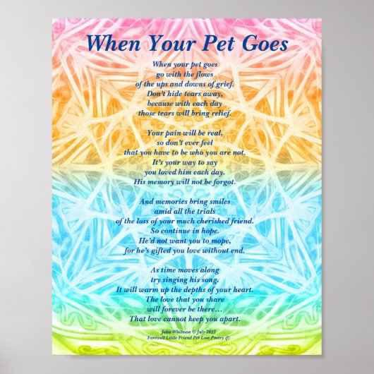 詩:男性ペットロス悔やみや弔慰POBYポスターマット ポスター (正面)