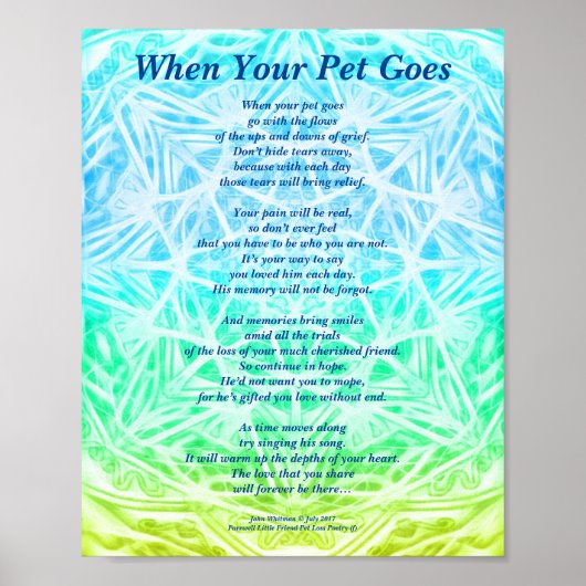 詩:男性ペットロス悔やみや弔慰YGBポスターマット ポスター (正面)