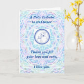 詩:飼い主、PBP、折り畳まれたペットの愛 カード (黄色い花)