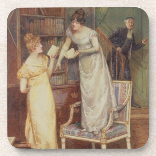 詮索好きな目1901年(w/c白と高まる) コースター (正面)