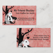 詰まったなバニーのstuffieのハンドメイドのおもちゃの裁縫婦 名刺 (正面/裏面)