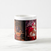 詰まったなAninalsおよびニースのリストが付いているサンタのマグ コーヒーマグカップ (中央)