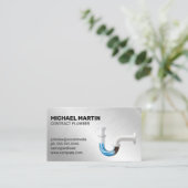 詰まったパイプ | アルミニウム金属背景 名刺 (スタンド正面)