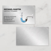 詰まったパイプ | アルミニウム金属背景 名刺 (正面/裏面)