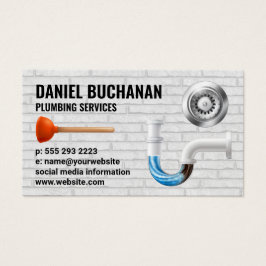 詰まったパイプ |レンガ色彩の鮮やかの壁 |ドレイン