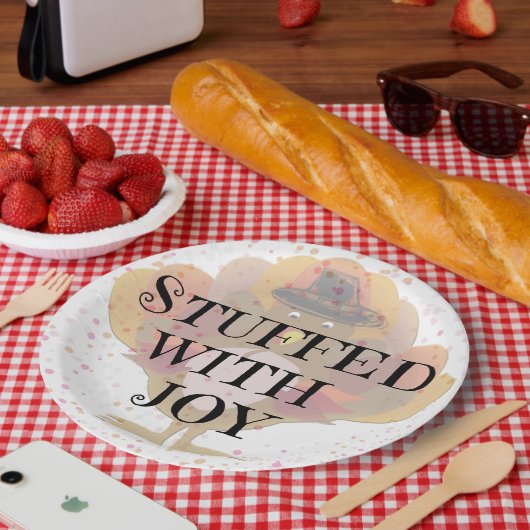 詰まった喜び七面鳥の振りかけカラフルディナー ペーパープレート (ピクニック)