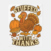 詰まった感謝していフリース フリースブランケット (正面)