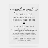 詰まっていない座席の両側を選結婚択する アクリルサイン (正面)