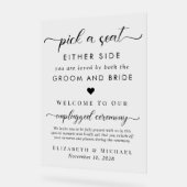 詰まっていない座席の両側を選結婚択する アクリルサイン (傾斜)