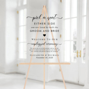 詰まっていない座席の両側を選結婚択する アクリルサイン