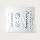 詰まっていない式結婚の埃っぽい青い背景 タペストリー (正面(横))